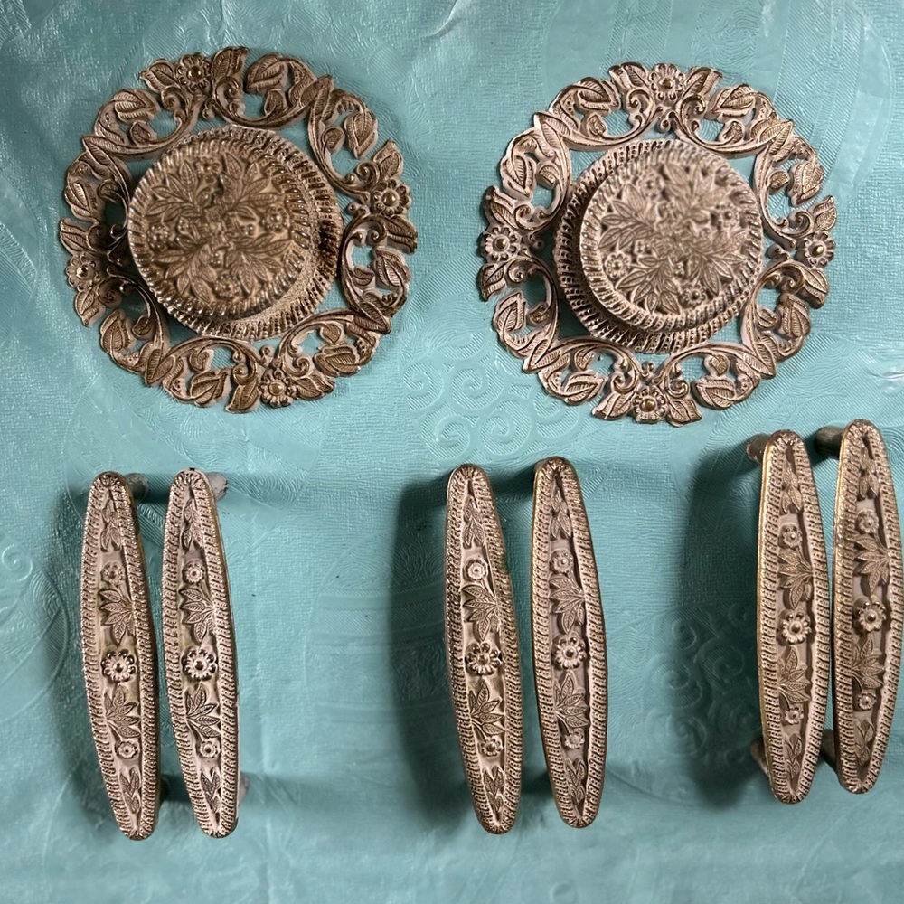 VINTAGE - Elegant Floral Wall Decor Set in Gold